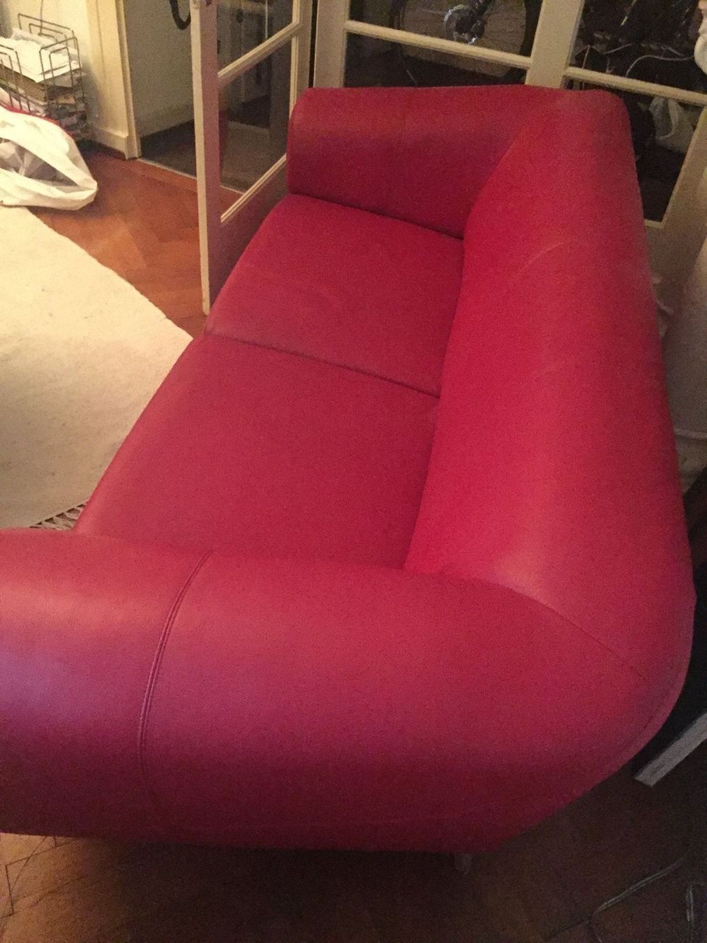 Pfister Divani: Rot design Leder Sofa von Möbel Pfister – Usato da Zürich venduto da Mobberhund 1