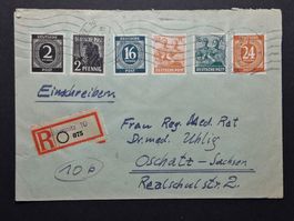 SBZ Bezirksprovisorien mit Gemeinschaftsausgabe per Einschre