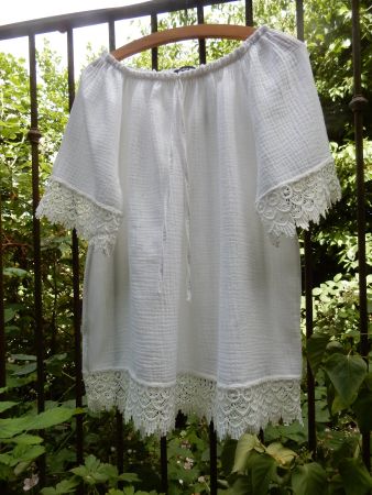 Tunika  Spitzen/Bw  * MADE IN ITALY *  L/XL     FRANCE + neu