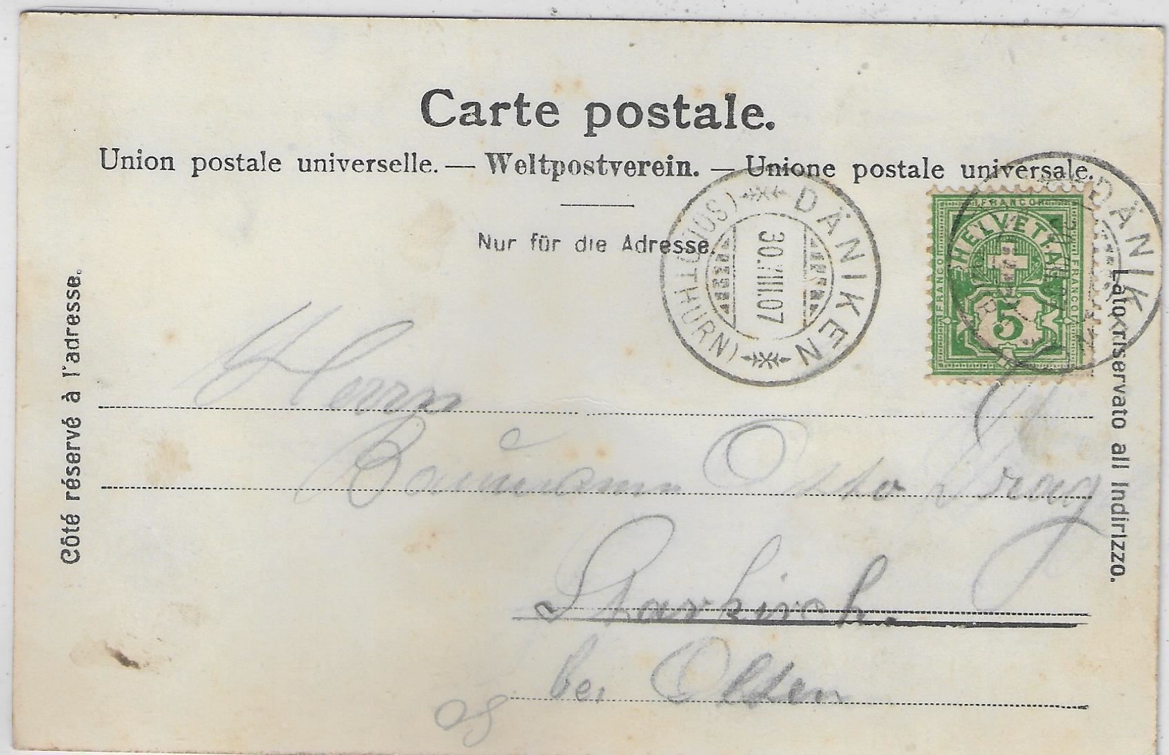 Cartoline postali: Gruss aus Däniken - Bahnhofstrasse, – Usato da Ettingen venduto da Kartenplanet 1
