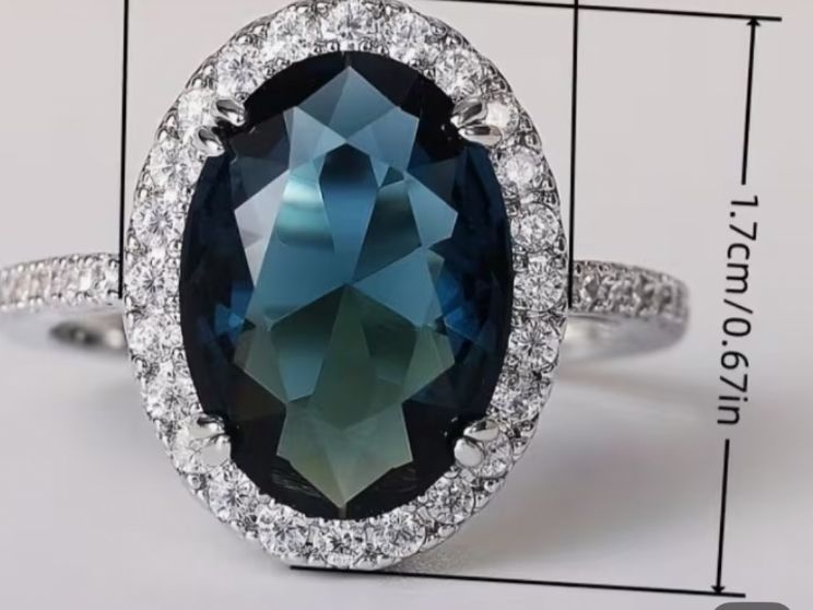 Bagues: Luxus Elegante Gr.18/8 Ring Farbe: Silber /blau – Neuf (Voir description) à Biel-Bienne par Roserosse13 9
