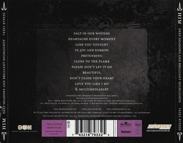 CD: CD HIM - Deep shadows & brillant highlights (2001) – Usato da Möriken AG venduto da mineralia 1