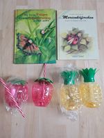 2 Kinderbücher & 2 Ananas, Erdbeer Becher mit Strohhalm!