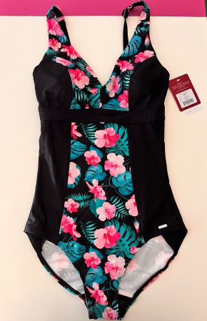 ABECITA, Badekleid Aloha Tropica, Grösse 38B/C, Schwarz