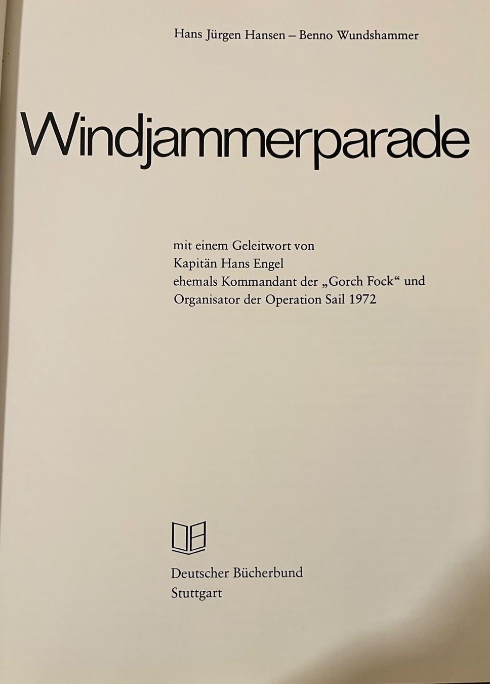 Bücher: Windjammerparade (Kiel 1972) – Gebraucht aus Basel von so1_nf6l