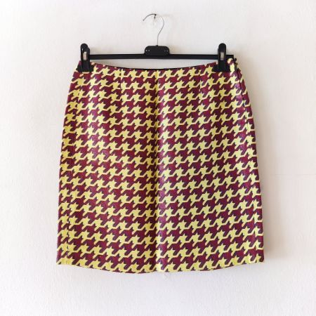 STRENESSE Rock Jupe Skirt Pepita Hahnentritt gelb Gr.36