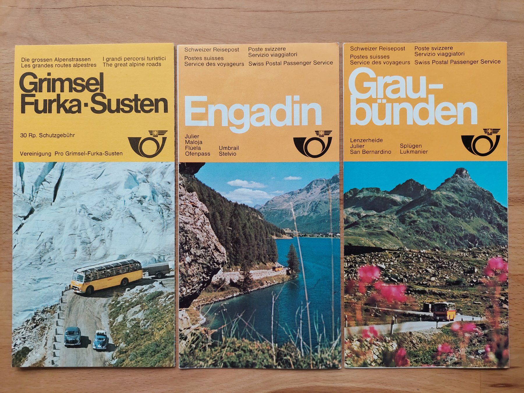 Documenti: 3 alte Prospekte Schweizer Reisepost – Usato da Obfelden venduto da Foto_Bild_Kunst_Buch