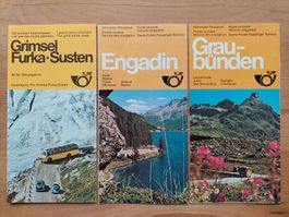 3 alte Prospekte Schweizer Reisepost