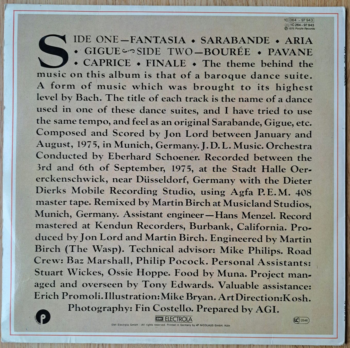Schallplatten: Jon Lord - Sarabande (ex Deep Purple) – Gebraucht aus Meggen von Ricardokoch 1