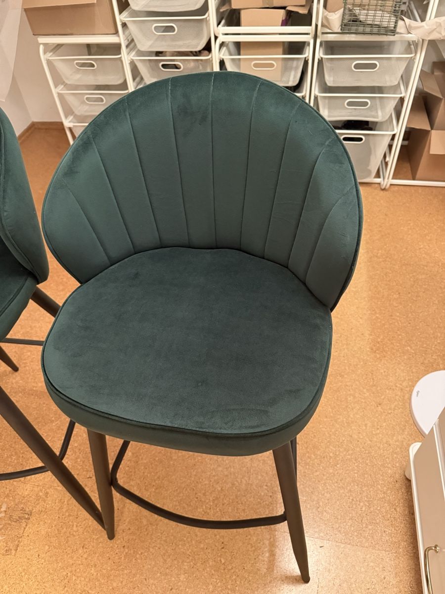 Hocker: Barhocker Samt Dunkelgrün 2er Set – Neu (gemäss Beschreibung) aus Luzern von Grawp 1
