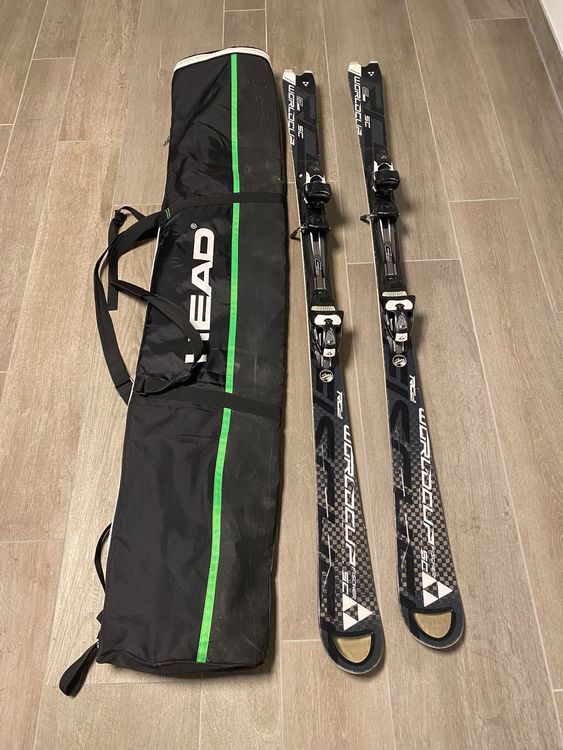 Ski Fischer RC4 Worldcup SC + Fixations – Homme – 156-160 Cm – Noir – Bon état