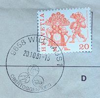 Werbestempel 20.10.81 (Wildhaus 1) auf Beleg