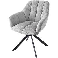 Armlehnstuhl Cozy Bouclé Stoff grau (180° drehbar)