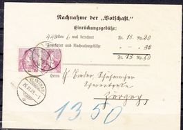 Nachnahme Brief Mit Tellbrustbild