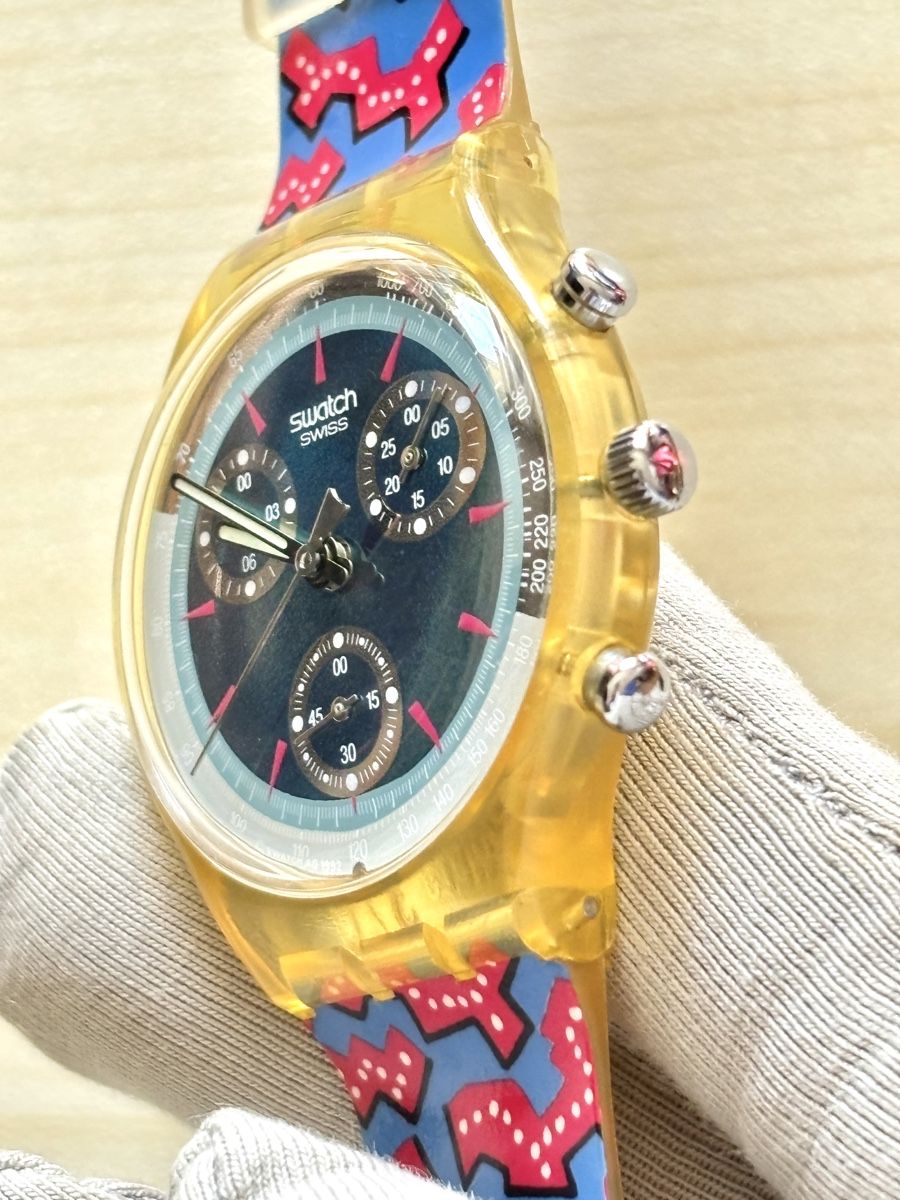 Swatch Uhren: Swatch Chronograph transparent mit Musterband  – Gebraucht aus Grenchen von chththl 4