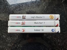 Jeux Nintendo 3DS MarioKart7, Rabbids 3D, Luigi'sMansion2
