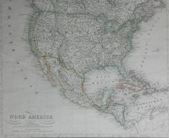 Nordamerika. Landkarte von 1853.