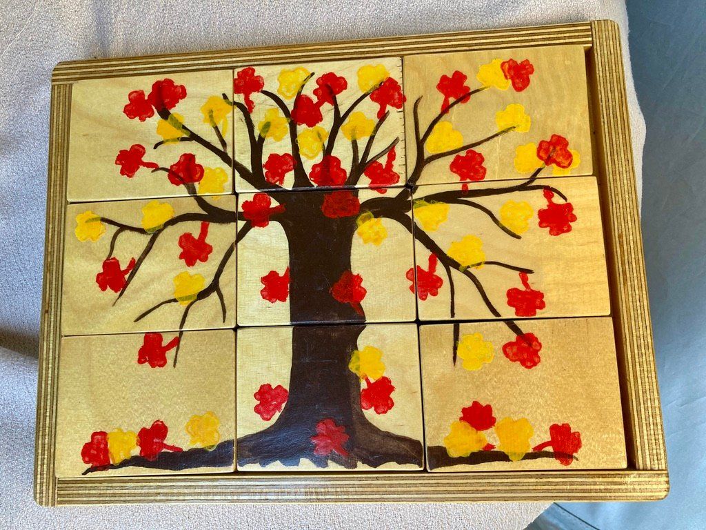 Giochi: Puzzle en bois réversible,auto-correctif, 9 blocs – Usato da Prilly venduto da widmeli 2