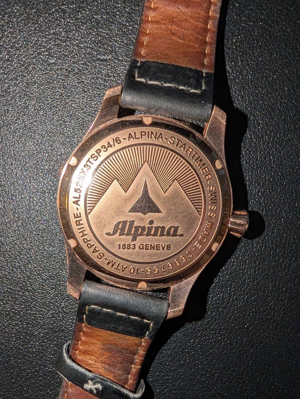 Alpina Orologi: Alpina Startimer Pilot Automatic 40mm, blau/rosé + Box, Pap. – Usato da Winterthur venduto da platten-laden 2