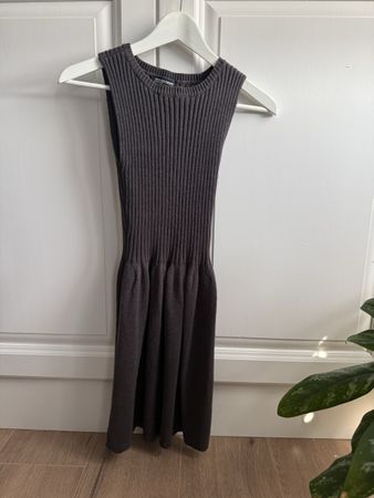 Rippkleid American Apparel Grau Groesse S