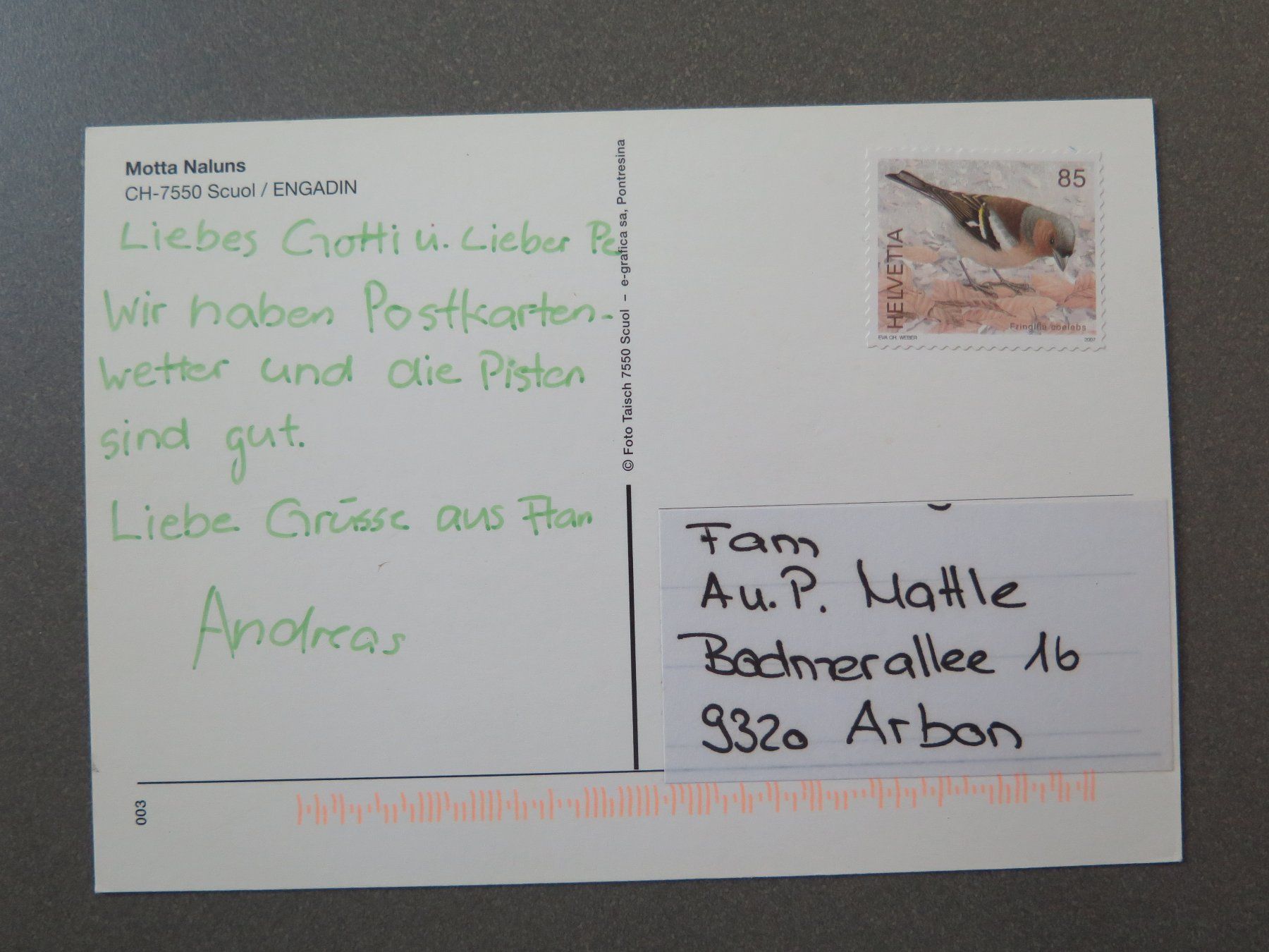 Cartoline postali: SCHULS-SCUOL - MOTTA NALUNS – Usato da Wittenbach venduto da lipasal 1