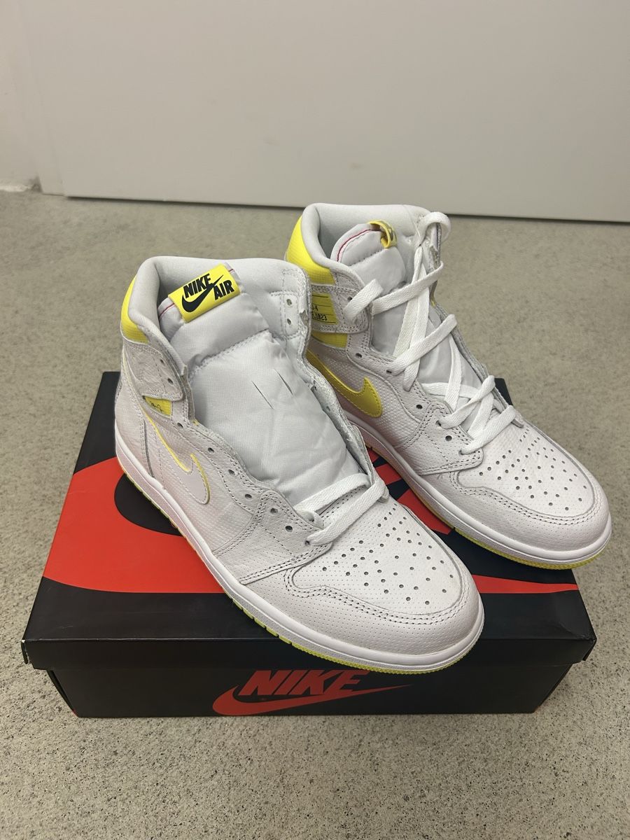 Jordan Herrenschuhe: Nike Air Jordan 1 High First Class Flight White/ Yellow – Neu und originalverpackt aus St.Gallen von y.vrn1 3