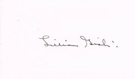 Lilian Gish 1893-1993 Autogramm signiert Karte 8x13cm