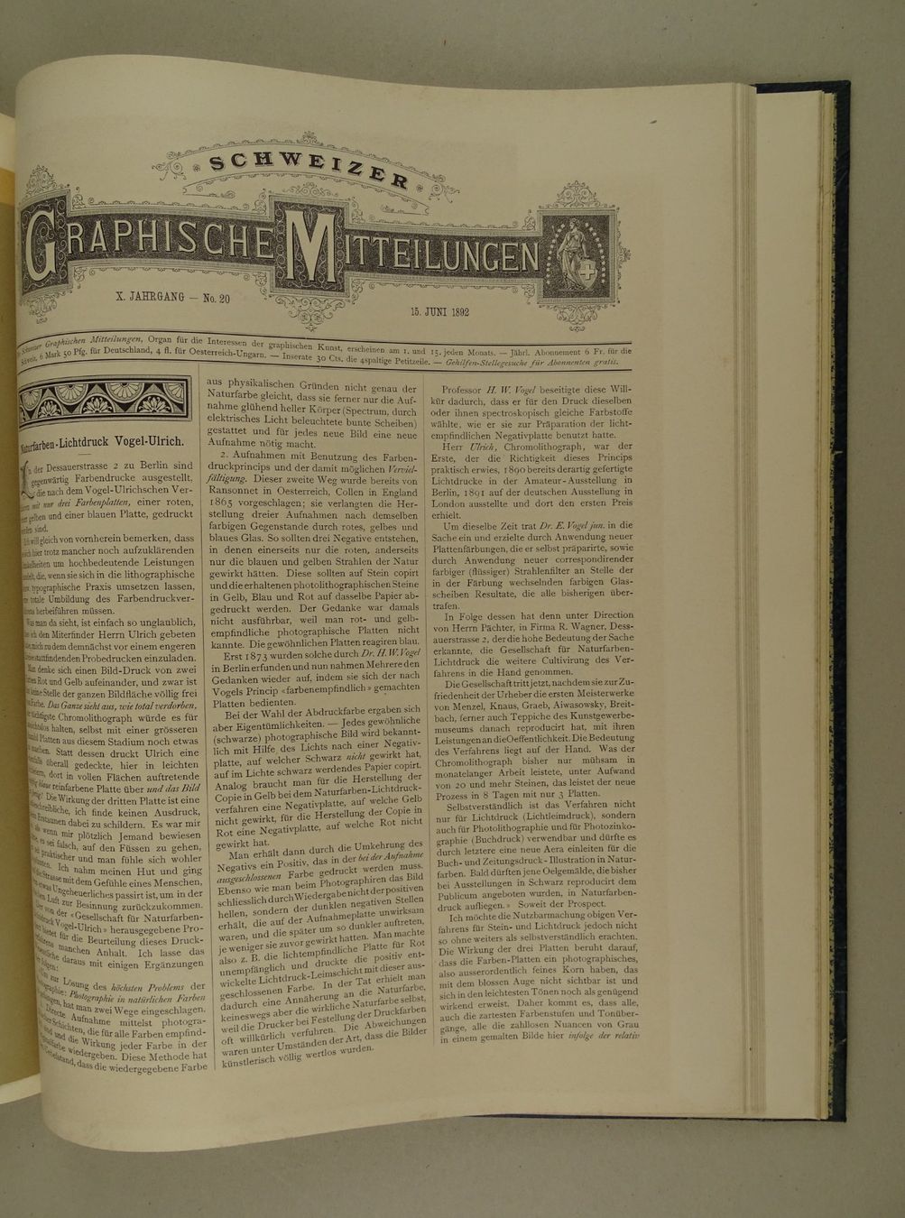 Libri: SCHWEIZER GRAPHISCHE MITTEILUNGEN 1892 – Usato da Grüningen venduto da Kartensammler 7