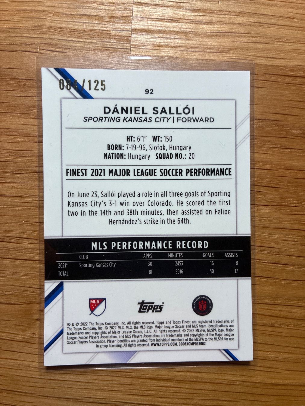 Topps Carte collezionabili: Topps Finest Daniel Salloi /125 – Usato da Solothurn venduto da MegaDaggi 1