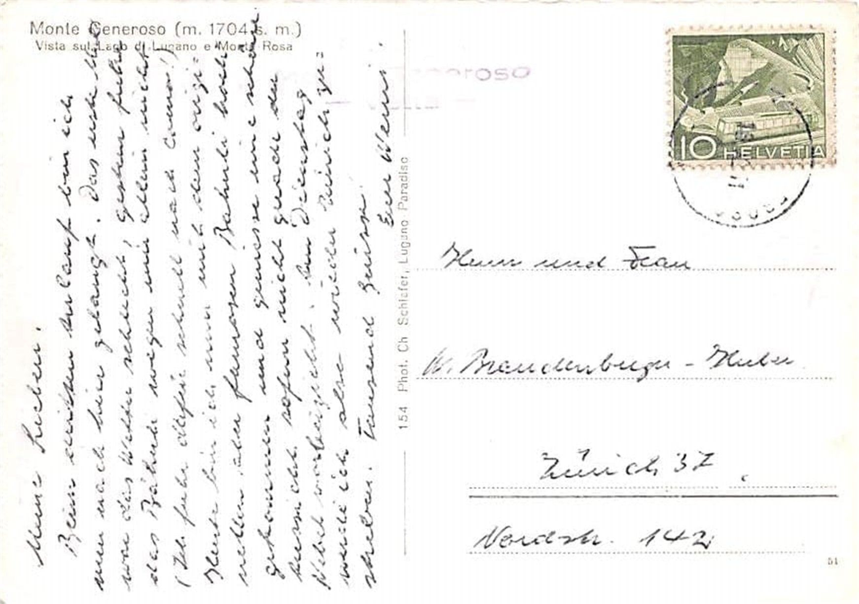 Cartoline postali: Monte Generoso – Usato da Ottikon b.Kemptth. venduto da Neptun1974 1