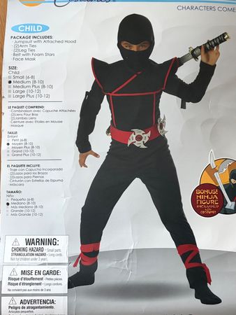 Ninja-Kostüm Gr. 128–134