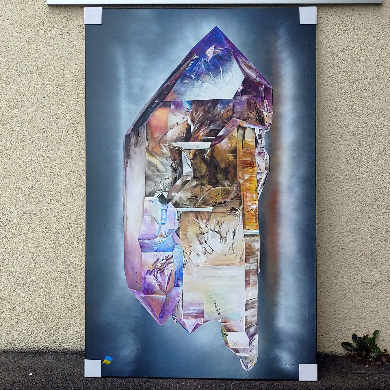 Minerali & Pietre curative: Riesiges Acrylgemälde 'Amethyst' - Original – Nuovo e nell'imballaggio originale da Steinhausen venduto da Kristall022