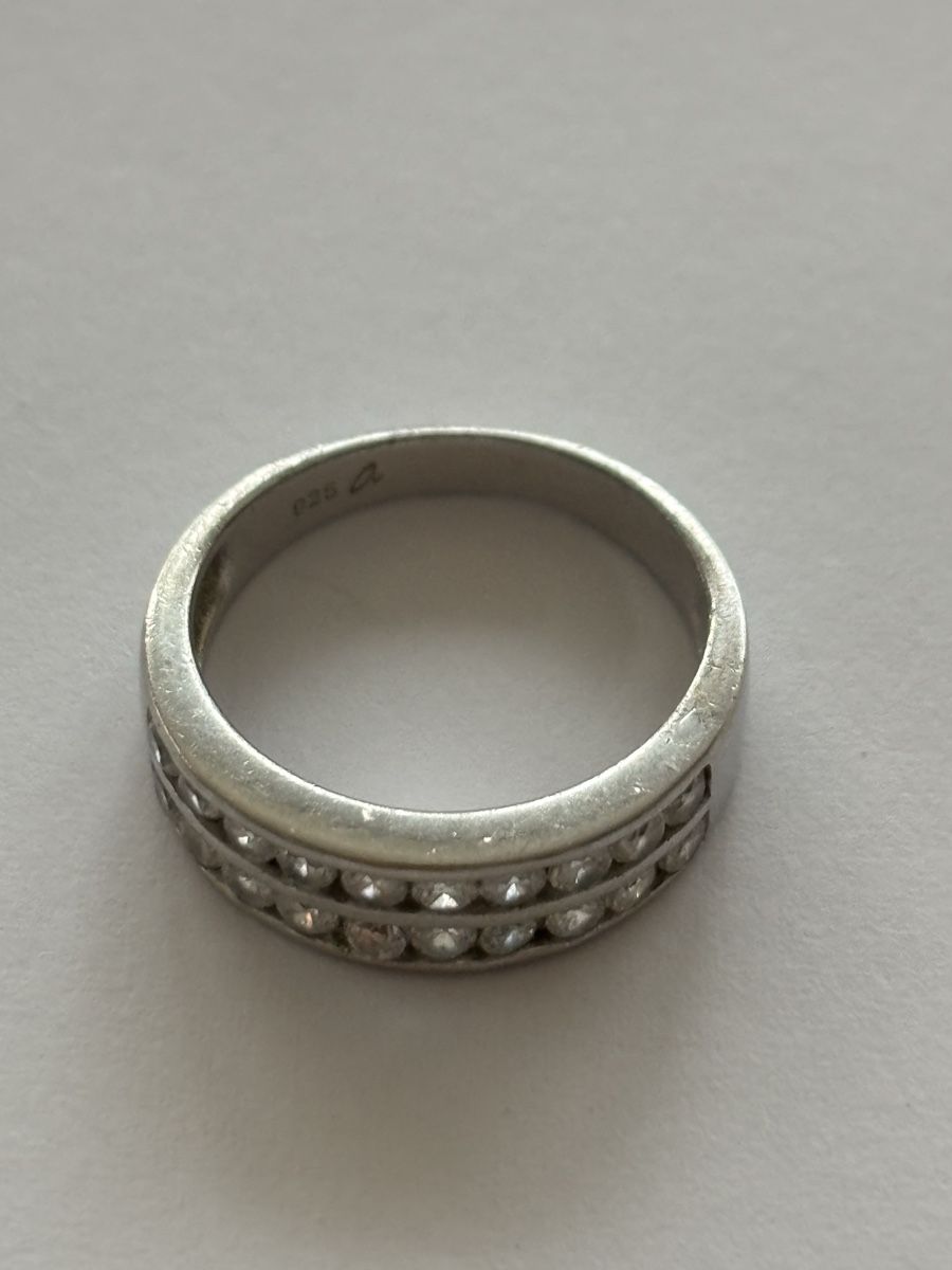 Anelli: Silber Ring 925 Zirkonia  2 Reihen – Usato da Langnau am Albis venduto da flusspflege 6