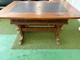 Antiquité- Magnifique Bureau bois sculpté circa 1900