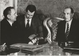 Pressefoto, Politik, Gromyko (UdSSR) und Mitterarnd (Fr)