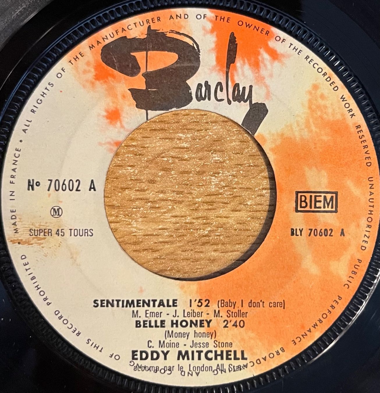 Schallplatten: EDDY MITCHELL - SENTIMENTALE – Gebraucht aus Bussigny von vinyl-pas-cher 2