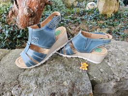 Reflexan Schuhe Keilabsatz Sandale Leder,High Heel,Gr.37,NEU