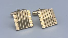 Vintage Manschettenknöpfe goldfarben geometrisch 60er 70er