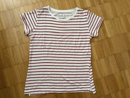 T-Shirt gestreift Weiss Rot Gr. S neuwertig