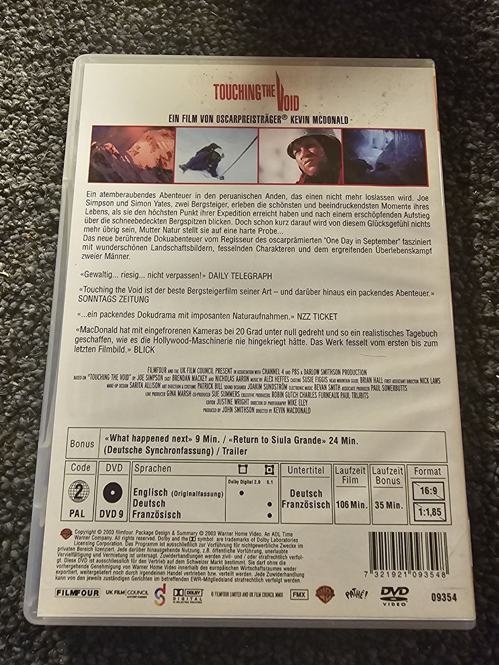 Tutti i DVDs: DVD Touching the Void (23032) – Usato da Ruswil venduto da jan_bxl5 1