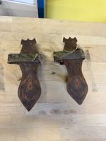 Antik Holzschuhe mit Lederriemen 25cm 