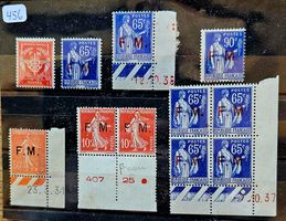 FRANCE timbres franchise militaire, coins datés