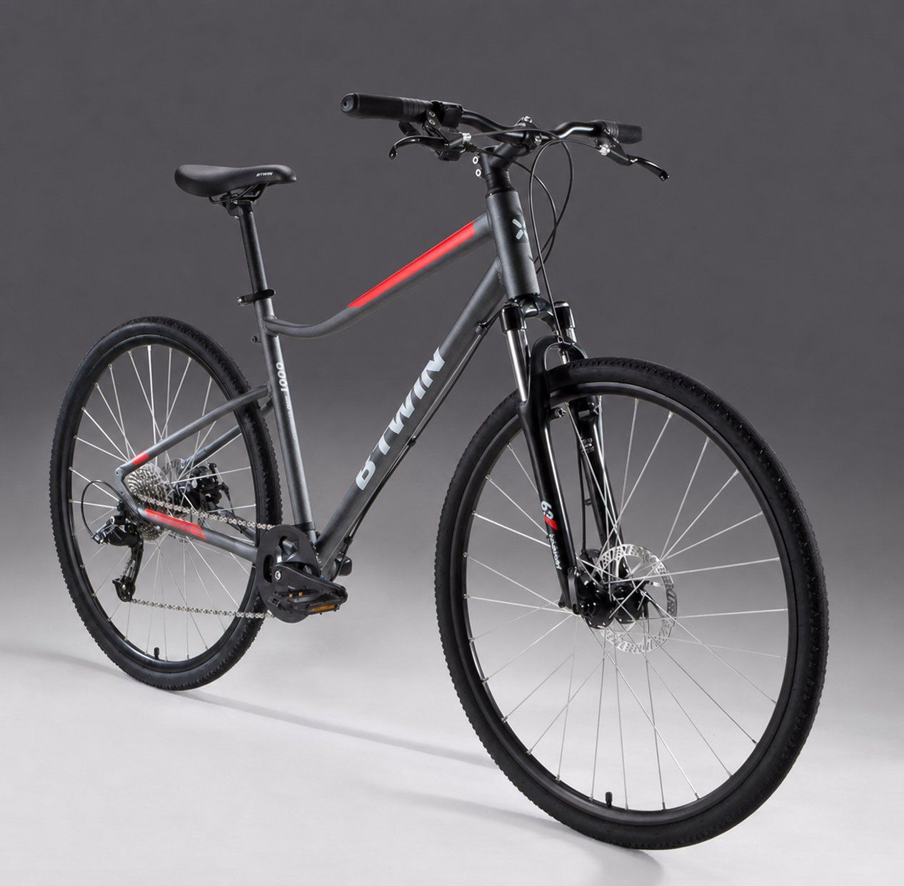 Decathlon Biciclette: B'Twin Riverside 500 Trekking-Velo, grau/rot – Usato da Wetzikon ZH venduto da fra_2jy2