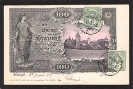 Estavayer FR , Banknotensprache , gel. 1907