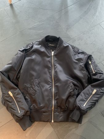 Bomber Jacket Warszawa Print Black Size Small