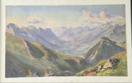 Aquarelle originale Fritz Huguenin Lassauguette — Fribourg