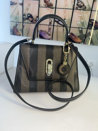 Fendi Pékan Stripes bandoulière, cuir et toile