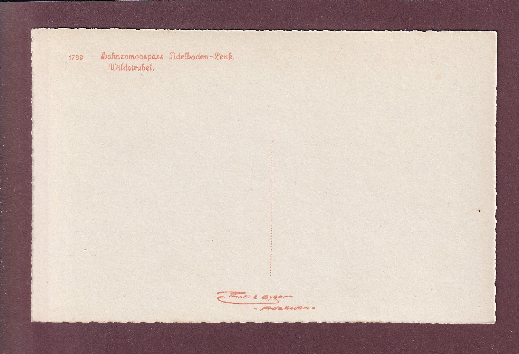 Cartoline postali: HAHNENMOOSPASS Adelboden-Lenk - E. Gyger – Usato da Pully venduto da nicecards 1