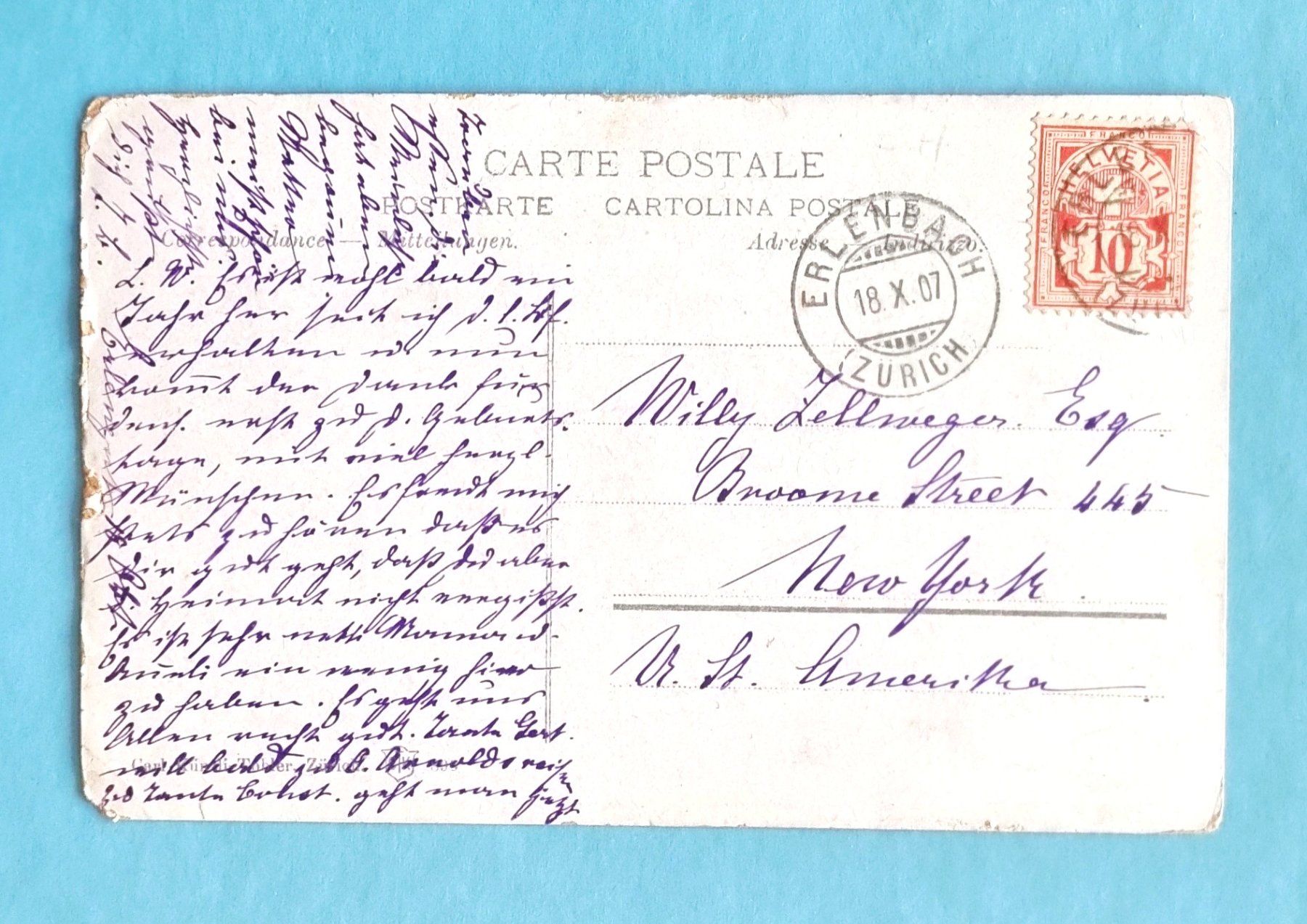 Cartoline postali: Weinlese am Zürichsee - Post Erlenbach - 1907 – Usato da Rothrist venduto da RROENK 1