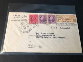 Luftpost Brief 1935 von San Francisco nach Zürich